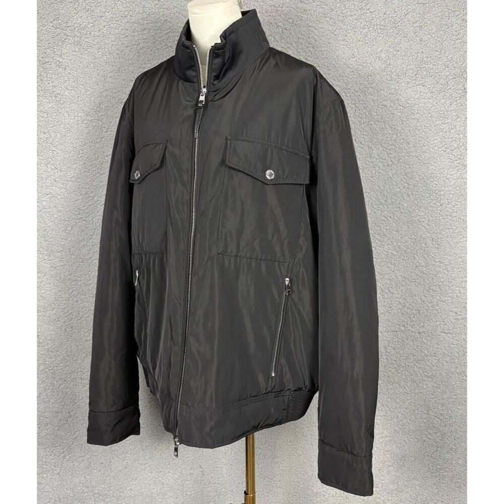Michael Kors XXL Mens Black Zip-Up Jacket Front Pockets & High Collar Black NWTs - Picture 4 of 8